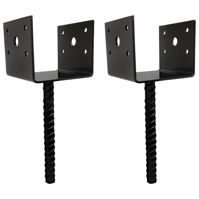 Anclaje de concreto para poste de terraza A.A 4x4 negro, paquete de 2