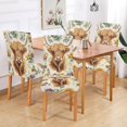 thumbnail image 2 of Yayeee 4 Pack Dining Chair Covers Stretch Parson Chairs Slipcovers Seat Protector, Floral Cow, 2 of 6