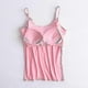 thumbnail image 4 of 2025 Women's Camisole Tops With Built In Bra Neck Vest Padded Fit Tank Tops-YGWL, 4 of 5
