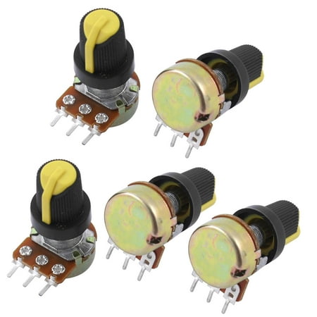 500k Audio Pot - Unique Bargains 5Pcs B500K 500K Ohm 3 Terminals Rotary Audio Single Linear Potentiometer Pot