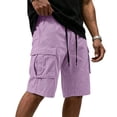 thumbnail image 2 of cllios Men's Classic Cargo Shorts Cotton Work Shorts Multi Pocket Loose Fit Casual Outdoor Hiking Shorts for Men Purple M, 2 of 5