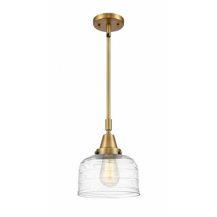 447-1S-BB-G713 Innovations Lighting Bell - 1 Light Stem Hung Mini Pendant In Industrial Style-11.13 Inches Tall and 8 Inches Wide-Brushed Brass