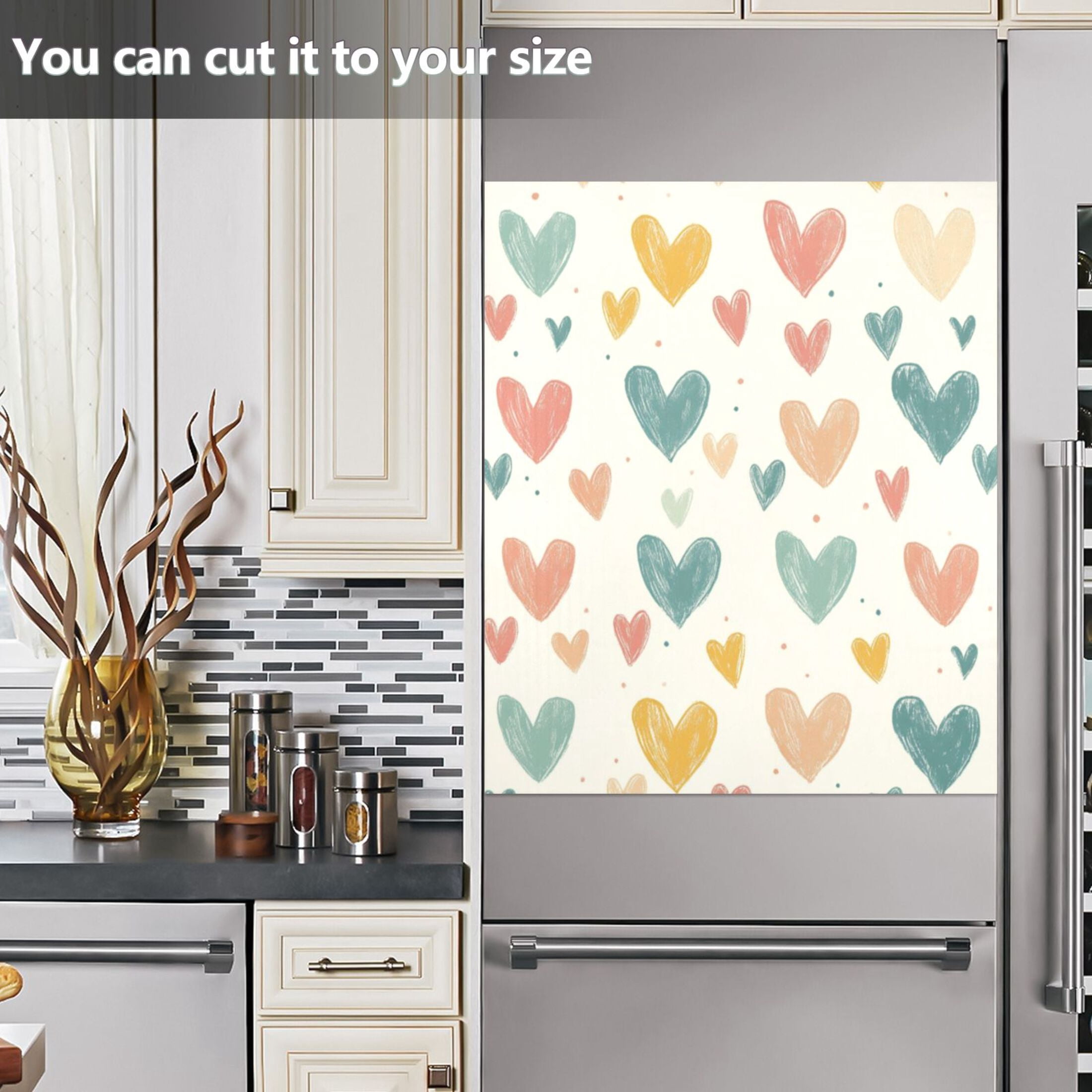 Dishwasher Magnetic Sticker 23x26 Inch Refrigerator Magnetic Sticker Washing Machine Magnetic Sticker Kitchen Panel Magnetic Sticker Home Decor Nice Heart Pattern