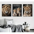 thumbnail image 2 of Lion Wall Art with Crown Lion Family Canvas Prints Posters Wild Animal Pictures Modern Inspirational Animal Wall Decor Paintings for Home Bedroom Living Room Offic（Only canvas）, 2 of 6