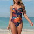 thumbnail image 4 of Qingpeng Womens One Piece Push Up Wrap Front Swimsuit Crosscriss Neck Slimming Swimwear Tummy Control Bathing Suits, 4 of 5