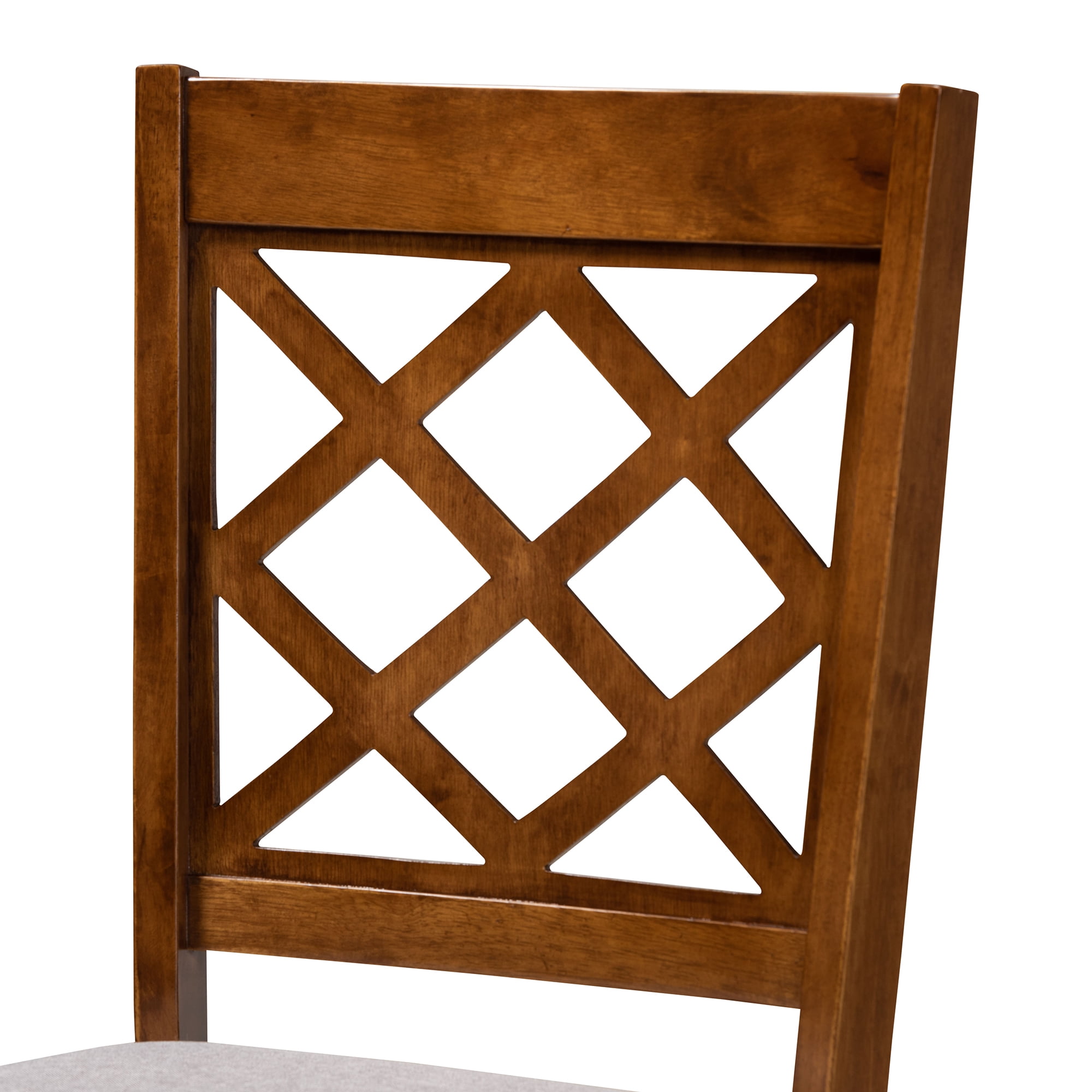 Baxton Studio Adara Modern and Contemporary Grey Fabric Upholstered and Walnut Brown Finished Wood 5-Piece Dining Set