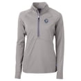 thumbnail image 2 of Women's Cutter & Buck Gray Penn State Nittany Lions Adapt Eco Knit Stretch Recycled Half-Zip Pullover Top, 2 of 3