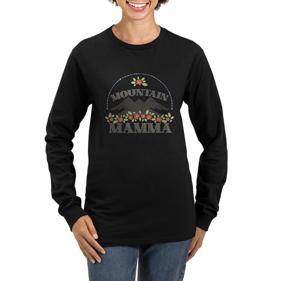 CafePress - MOUNTAIN MAMMA Long Sleeve T Shirt - Women's Long Sleeve Graphic Tee Casual Fit