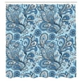 thumbnail image 2 of Ambesonne Paisley Shower Curtain, Ethnic Boho Flowers Leaves, 69"Wx75"L, Deep Sky Blue, 2 of 4
