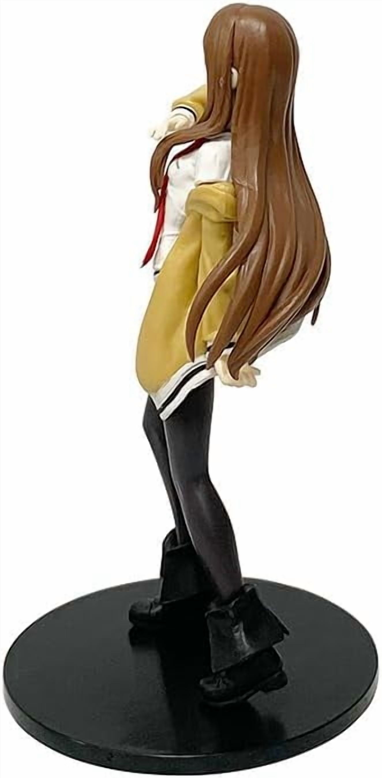 Newly Makise Figure Standing Makise Kurisu Action Figures PVC Character Figurine Cosplay Model Collectible Handicrafts for Anime Fans Gift (Yellow)