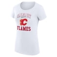 thumbnail image 2 of Women's G-III 4Her by Carl Banks White Calgary Flames Super-Slim Fit Lightweight Team Logo Graphic T-Shirt, 2 of 3