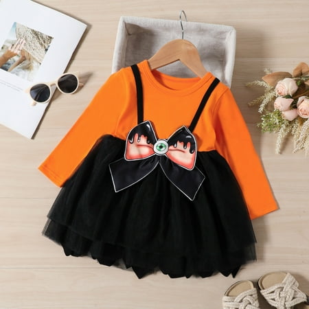 

Yiwula Toddler Girls Long Sleeve Bowknot Tulle Princess Dress Clothes