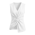 thumbnail image 5 of Women's V-Neck Sleeveless Front Twist Knot Tank Top, Solid Color Slim Fitting Blouse, Casual Summer Camisole, Chic Layering Top for Vacation and Daily Wear, 5 of 5