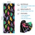 thumbnail image 2 of Black Colorful Dinosaur Pattern Hot Yoga Mat Towel Non Slip for Hot Yoga - Quick-Drying Yoga Mat Cover with 4 Corner Pockets with Travel Bag - Hot Yoga Towel Non Slip 70"x26", 2 of 6