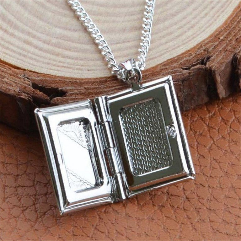 Mens photo locket on sale necklace