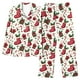 thumbnail image 2 of Puyaiuu Women 2 Piece Christmas Satin Pajama Set Cute Print Long Shirt Loose Shorts Matching Set Loungewear Gift, 2 of 5