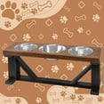 thumbnail image 3 of Bearwood Essentials  Elevate Your Pet's Dining Experience with Unveiling Premium 3-Bowl Farmhouse-Style Pet Feeder Medium - Ebony/Black, 3 of 5
