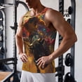 thumbnail image 5 of Gukieu Colorful Bull Western Man Print Men's Quick Dry Fitness Vest, Round Neck Sleeveless Fitness Bodybuilding Top-Small, 5 of 7