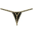 thumbnail image 2 of Botmois Men's Leopard Bordered Underwear Soft Thin Ice Silk Hipster G-string Micro Thong Black M, 2 of 3