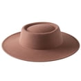 thumbnail image 1 of Female Hat Solid Color Flat-Top Cap Blower Hat Woolen Cap Fedoras, 1 of 5