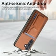 thumbnail image 6 of Allytechgroup for Galaxy S21 Wallet Case with Cards Holder, RFID Blocking Slim Fit Phone Case with Kickstand Shockproof and Anti-Scratch Back Cover for Samsung Galaxy S21, Brown, 6 of 10