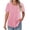 Pink, variant on Womens Plus Size Tops Tunic Short Sleeve Crew Neck Shirts Casual Summer Blouse