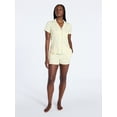 thumbnail image 3 of Joyspun Women's Dreamy Soft Collection Notch Collar Top and Shorts Pajama Set, 2-Piece, Sizes XS-3X, 3 of 6
