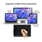 Graphics Drawing Tablet 14.06 x 9.6 Inch with 8192 Levels Battery-Free Pen and 8 Hot Keys, Compatible with PC/Mac/Android OS for Painting, Design & Online Teaching Black