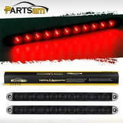 Partsam 2X 15 Smoke Lens Red 11 LED Car Trailer Truck Stop Turn Tail Brake Light ID Bar Waterproof