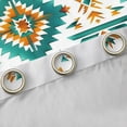 thumbnail image 4 of Manfei Vintage Aztec Print Curtains Pack of 2 (42x84 Each),Rustic Farmhouse Cabin Curtains Blackout,White Cyan Orange Bedroom Curtains For Adults,Luxury Bedroom Decor, 4 of 6