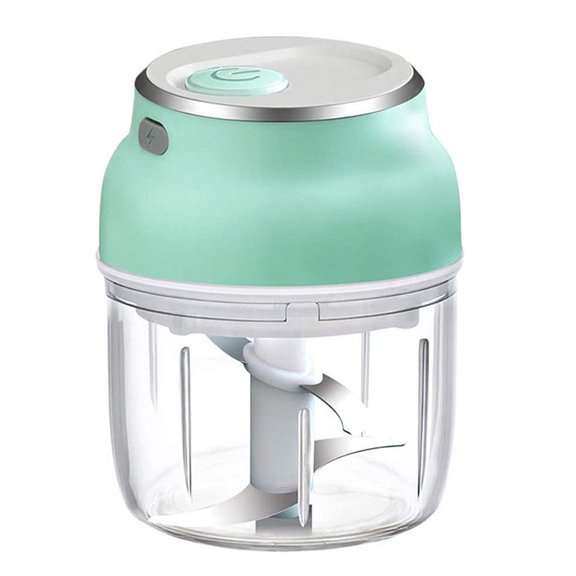Bewildely Molinillo de ajo Dido, picador de alimentos eléctrico USB, picadora de verduras de cocina inalámbrica recargable Herramientas y accesorios para hornear