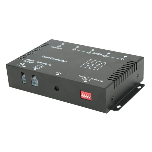 4 Channel Video Splitter, DC12V 24V Image Switch Universal Parking Camera Video Switch for Truck for Trailer