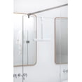 thumbnail image 3 of Escobilla de goma para ducha de silicona con gancho (blanca), limpiador antirayas para baño, vidrio, plástico, azulejos, diseño de borde de cepillo de doble cara, 3 of 5