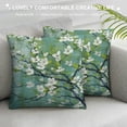 thumbnail image 3 of Creowell White Flowers Pillow Covers for Couch Sofa Indoor Outdoor Pillowcase 1PC Square Design Short Plush Printed on Both Sides 18x18in, 3 of 5