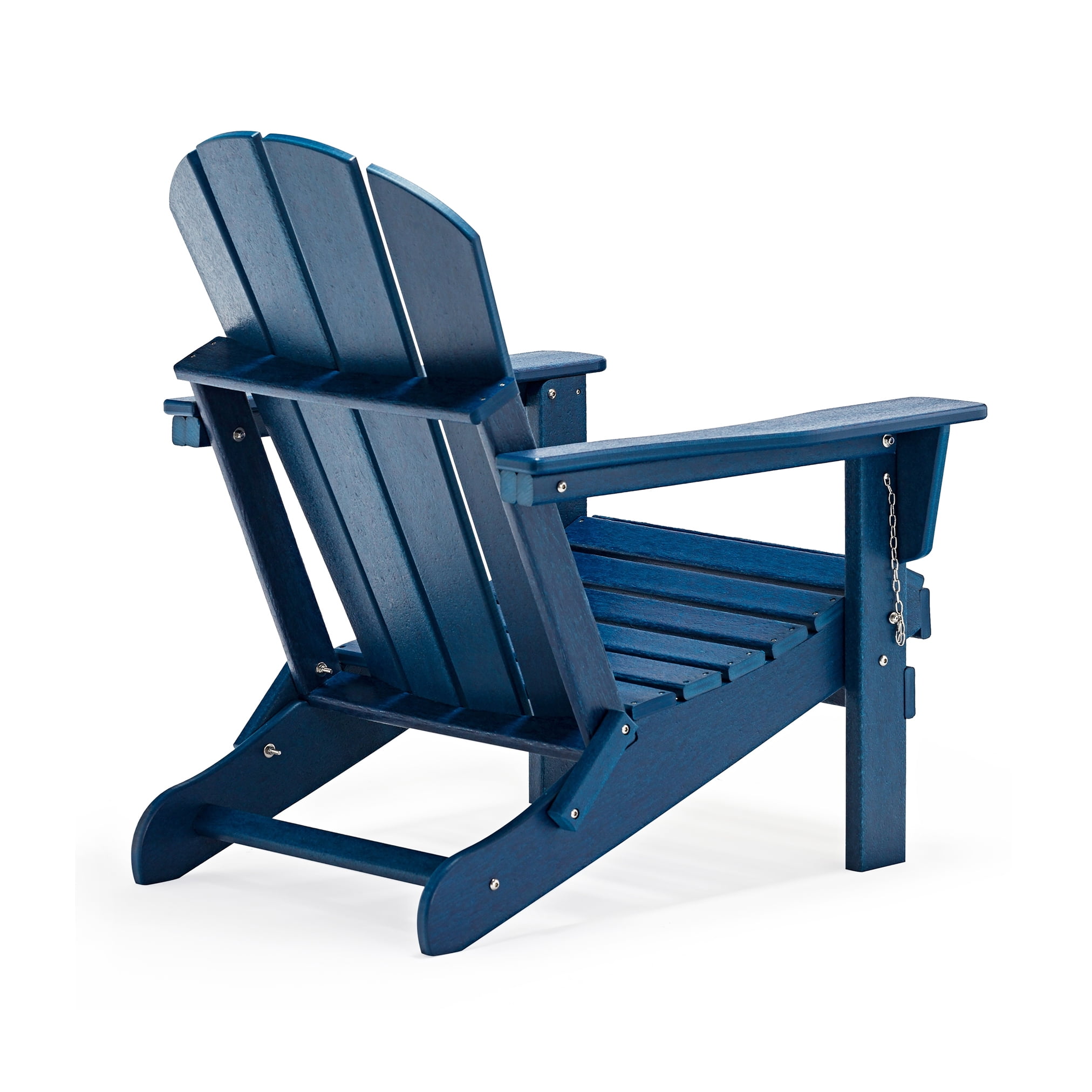 PORCHSIDE Outdoor Folding Adirondack Chair (Set of 2) for Garden Patio, Navy Blue