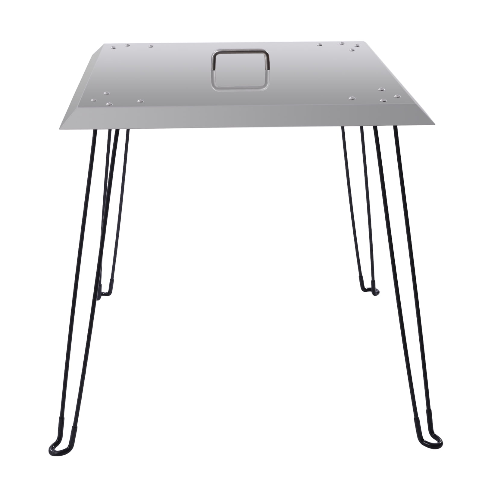 Peakora Foldable Fire Pit Heat Deflector - Durable Stainless Steel Lid with Handle & Collapsible Legs - Protects from Debris & Distributes Heat in All Directions