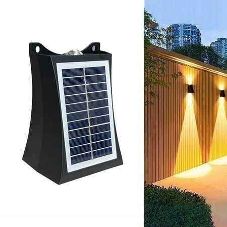 

Avtoify Solar Up and Down Light-emitting Wall Lamp Outdoor Watertight Garden Wall Lamp LED Garden Home Wall Washer Night Light Warm Light Colored Light A