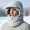Gray, variant on Men's Winter Hooded Face Guard with Zipper, Thermal Insulated Wind Resistant Full Coverage Solid Color Balaclava Neck Warmer for Cycling Outdoor Navy