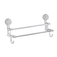thumbnail image 2 of Double Suction Cup Towel Rack, Bathroom Storage with Hooks for Wet & Dry Towels, Transparent PVC/Steel Suction for Easy Installation, Strong Hold for Home Use, 2 of 9