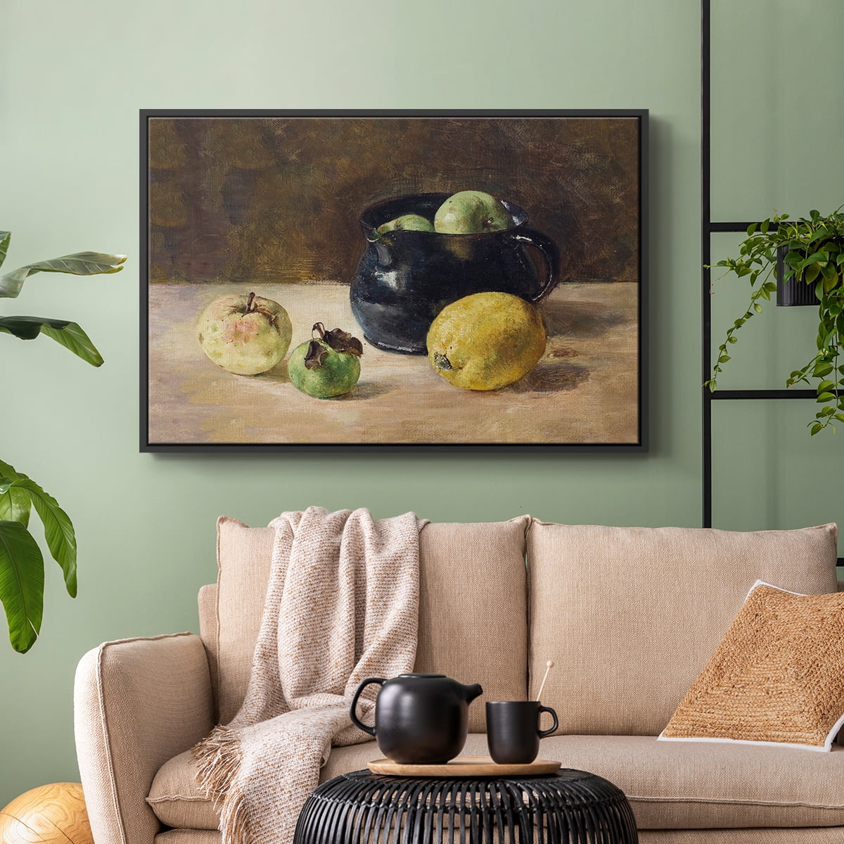Vintage Botanical Print-LXVI By Wexford Home Framed in Black Wood Gallery Wrapped Canvas 25 in. x 37 in.