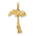 thumbnail image 2 of Auriga Fine Jewelry 10K Yellow Gold 3-D Palm Tree W/Moveable Man Charm for Women (L-21.6 mm, W-15.9 mm), 2 of 7