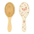 thumbnail image 7 of Natural Wooden Round Hair Brush - Wooden Cushion Massage Comb for Straight and Curly Hair, Promotes Scalp Blood Circulation,Butterfly, 7 of 7