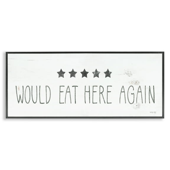 Stupell Industries Five Stars Kitchen Food & Beverage Painting Black Framed Art Print Wall Art, 24 x 10