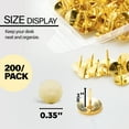 thumbnail image 2 of BAZIC Push Pins Gold Metallic Flat Head Steel Thumb Tacks (200/pack), 2-Packs, 2 of 7