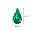 thumbnail image 2 of Unique Bargains 20Pack Teardrop Sew on Rhinestone - 8x5mm Glass Teardrop Crystal Rhinestones in Gold Prong Setting (Green), 2 of 7