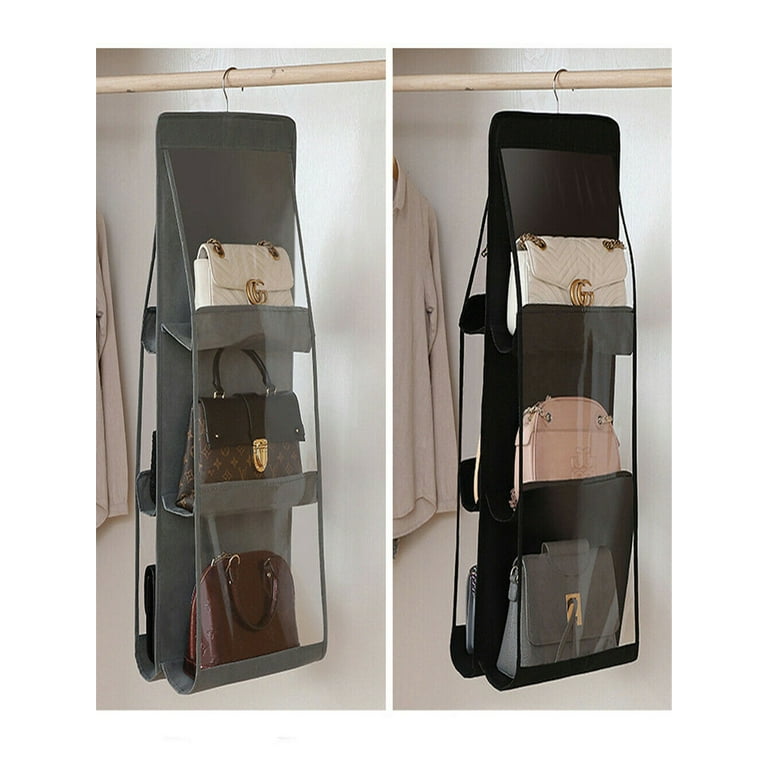 wolpin 6 Pocket Foldable Handbag Organisers Cover Dustproof Wardrobe  Storage Purse Organiser Hanging (90 x 35 cm) : : Home & Kitchen
