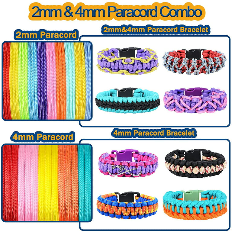 MONOBIN Paracord Kit 36 Colors - 4mm & 2mm Micro Paracord Combo Kit with  Paracord Instruction and Complete Accessories for Making Paracord  Bracelets