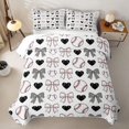 thumbnail image 2 of Homewish Bow Heart Baseball Pattern Twin Quilt Set, Cute Sport Twin Coverlet Set for Girls and Boys, 2 Pieces, 1 Comforter and 1 Pillowcase, 2 of 7