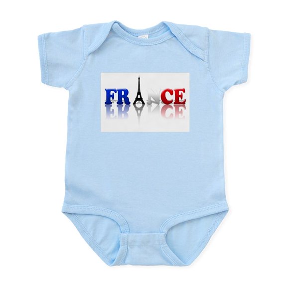 CafePress - France Tricolore And Eiffel T Infant Bodysuit - Baby Light Bodysuit, Size Newborn - 24 Months