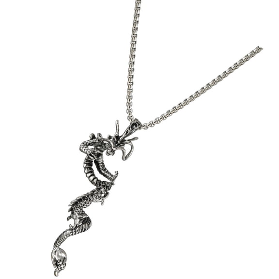 NICEXMAS Men's Dragon Pendant Necklace Chain Cool Punk Jewelry for Daily Wear and Special Occasions